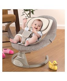 Baybee Automatic Electric Swing Cradle for Baby with 5 Adjustable Swing, 3 Recline, Music, Mosquito Net & Belt | Baby Swing Rocker with Bluetooth, Remote & Soft Toys | Swing for Baby (Grey)