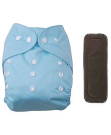 Sparkle Joy Free Size Reusable Cloth Diaper With Insert - Sky-Blue