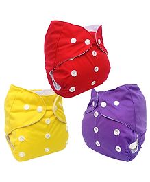 Sparkle Joy Free Size Reusable Cloth Diaper Without Insert Pack Of 3- Multicolor