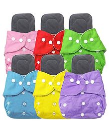 Sparkle Joy Free Size Reusable Cloth Diaper With Insert Pack Of 2 - Multicolor