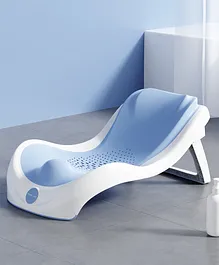 Polka Tots Tiny Tubsy Baby Bather Lightweight With Soft Rubber Newborn Bath Tub Rack - Blue