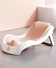 Polka Tots Tiny Tubsy Baby Bather Lightweight With Soft Rubber Newborn Bath Tub Rack - Pink