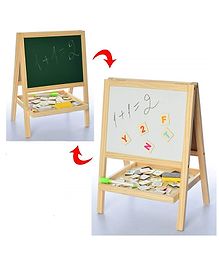 YAMAMA Wooden Magnetic Double-sided Small Drawing Board With Balck And White Board Adjustable Standing Easel Marker Duster Chalkbox Alphabets Number Set Wooden Toy Magnetic Toy Educational Toy For Kids - Multicolor