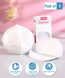 Babyhug 3D Contoured Disposable Breast Pads - Pack of 6 (Product Packaging May Vary)