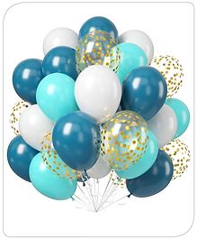 Birthday 45 pcs Premium  Vintage Balloon Decor  Kit | Happy Birthday Decoration items for Kids Boy Girl| Pastel Aqua and White Balloons