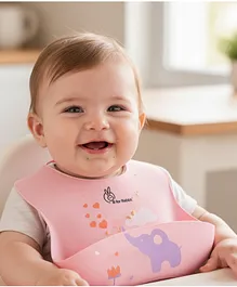 R for Rabbit Safari Silicone Bib for
                              Baby Food Feeding BPA Free, Baby Apron
                              Adjustable Straps, Built-in Food Pocket
                              Mess Free, Waterproof, Washable &
                              Reusable Ideal for Babies 6 to 36 Months
                              (Peach)