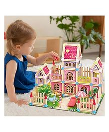 YAMAMA Building Blocks Wooden Premium My Dream Home Castle Princess Doll House Architect Blocks Children Educational Toys For Kids 234 pcs - Multicolor