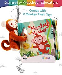 Intelliskills Monkey Mischief Story Book with Plush Toy | Board Books for Kids | Animals Stuffed Toy | Early Educational Toy for Boys & Girls | Interactive Story Books | Reading Books | Ideal for Gifting