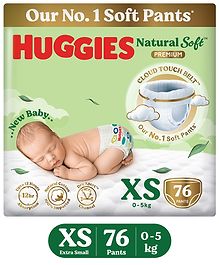 Huggies Natural Soft Premium Baby Diaper Pants Extra Small - 76 Pieces