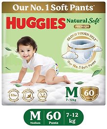 Huggies Natural Soft Premium Baby Diaper Pants Medium - 60 Pieces