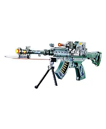 Toyshine Musical Army Style Toy Gun With Laser Light - Green