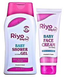 Riyo Herbs Baby Combo With Baby Face Cream (100g) & Baby Shower Gel (200ml)