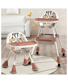 Little Olive 3 in 1 High Chair with Safety Harness and Adjustable Height - Coffee Brown