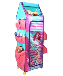 Barbie 4 Shelves Folding Wardrobe - Pink & Blue