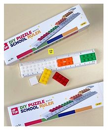 Kunya Diy puzzle blocks plastic straight scale School Ruler