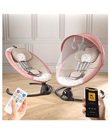 Baybee Automatic Electric Swing Cradle for New Born Baby with Adjustable Swing Speed, Remote | Infant Baby Rocker with Mosquito Net, Safety Belt, Music & Hanging Toys  (Pink)