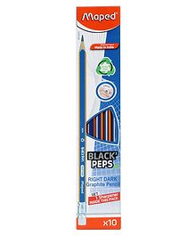 Maped Graphite Wood Free Writing Pencils  Pack of 10 - Multicolor