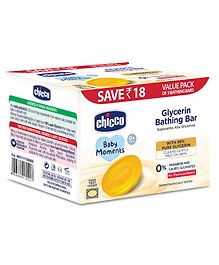 Chicco Baby Moments Glycerin Bathing Bar Pack of 3 - 75 g each