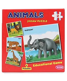 Veer Jigsaw Puzzle Animal Set of 4 - Red