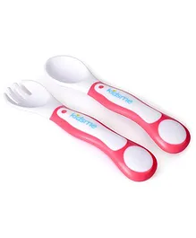 Kidsme My First Spoon And Fork Set  - Pink White