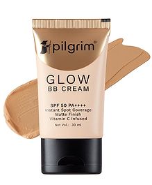 Pilgrim BB Cream SPF 50 PA++++ With Niacinamide Hyaluronic Acid & Vit C  Beige Glow - 30g