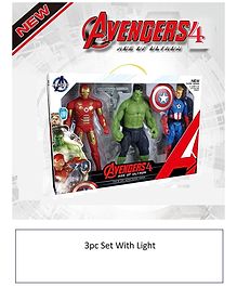 Sanjary Avengers Fourth Edition Age of Ultron Action Figure Set of 3 With Light for kids -Color & Character May Vary