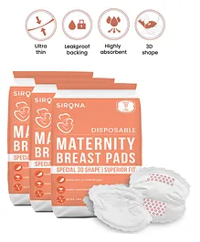 Sirona FDA Approved Premium Disposable Maternity Breast Pads Pack of 3 - 36 Pads Each