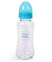 Mee Mee Premium Glass Feeding Bottle Blue - 240 ml