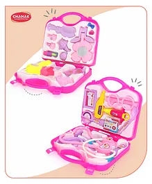 Aditi Toys Doctor & Beauty Playset for Kids, Pretend Play Doctor & beauty Set Combo with Foldable Suitcase for Kids, Doctor & Beauty Kit Toyset for Kids Above 3 Years, Bis Approved. (Pink)