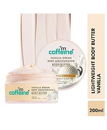 mCaffeine Vanilla Dream Deep Moisturizing Body Butter| 5-Essential Ceramides & 72 Hrs Moisturization