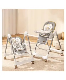 R for Rabbit Marshmallow Smart 3-in-1 High
                        Chair with Swing for Baby, Adjustable Height,
                        Dual Tray, Reclinable Backrest & Footrest
                        Feeding Chair for 0.6-5 Years Kids |(Abstract
                        Grey)