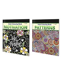 Motivation and Patterns Adult Colouring Books : Coloring Book for Adults, Art Therapy Coloring, Creative Coloring art, Coloring Book for peace and relaxation| Combo of 2 Adult colouring books- English