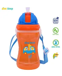 1st Step Sport Straw Sipper Bottle Giraffe Print Orange - 360 ml