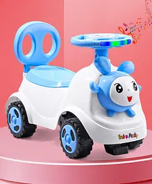 Baby Panda Deluxe Ride-On with LED Lights
                        & Music and Under Seat Storage - Blue
