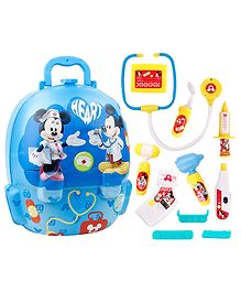 Toysire Mickey Doctor Toy Play Sets with Trolley Case with Real Wheels 8Pcs Doctor Toy Set for Girls Boys Birthday Gift