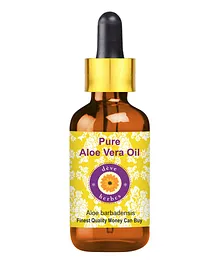 Deve Herbes Pure Aloe Vera Oil Aloe barbadensis 100% Natural Therapeutic Grade with Glass Dropper - 15 ml