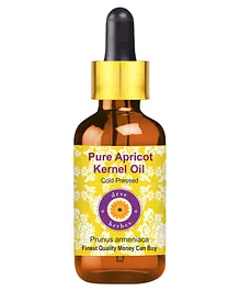 Deve Herbes Pure Apricot Kernel Oil Prunus Armeniaca Therapeutic Grade Pressed With Glass Dropper -15 ml