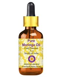 Deve Herbes Pure Moringa Oil Moringa oleifera Therapeutic Grade Pressed with Glass Dropper - 15 ml