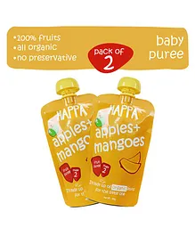 Happa Organic Apple & Mango Fruit Puree Kids food Pack of 2 - 100 gm Each