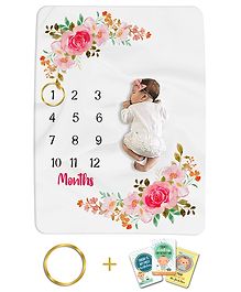 Devico Milestone Multipurpose Blanket and Props Set -Pink