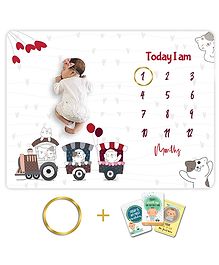 Devico Milestone Multipurpose Blanket and Props Set -Love Red