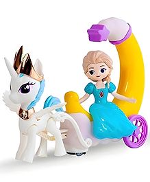 Negocio Princess Carriage with Lights Sounds Snow White Dolls Action Figure Toy Kids Gift- Pack of 1 - Color May Vary