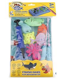 NEGOCIO Magnetic Fishing Game Water sea Animal figureToy for Kids with 2 Fishing Rod & 6 Colorful Fishes, 1  Pond and Air Pump- Pack of 1  Color May Vary