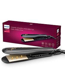 Philips Hair Straightener |StraightCare Essential ThermoProtect technology | Keratin-infused plates | 6 temperature settings | BHS376/03