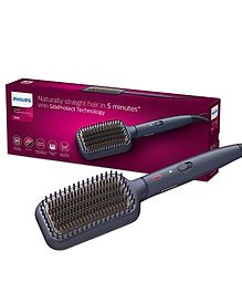  Philips Straightening Brush - Everyday Frizz Free Hair in 5 min | ThermoProtect technology | Ionic Care | Argan oil ceramic coating  | Triple Bristle Design  I  Travel Friendly |  BHH885/10