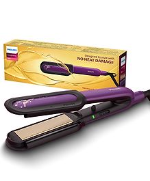 Philips NourishCare- India's First Hair Straightener designed for No Heat Damage I Uniquely designed NourishCare & Kerashine Technology for Styling with heat protection | Moisture Lock for Nourished Hair | Detachable Serum strips & Brackets | BHS526/