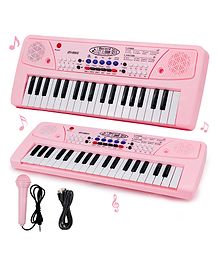 37 Key Piano Keyboard Toy with Power Option, Recording and Mic, Electronic Piano Keyboard Multi-Function Portable Piano Keyboard - Pink