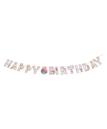 Karmallys Happy Birthday Die Cut Banner Balloon Print - Brown