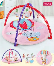 Babyhug Play Gym with Hanging Toys|Elephant
                        on Air Balloon Theme Soft Activity Play
                        Mat|Portable & Easy to Carry with Detachable
                        Toys|2+ Months|Motor Skill Development |Ideal
                        for gifting|BIS