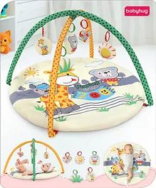 Babyhug Play Gym with Hanging Toys|Animals
                        in Zoo Theme Soft Activity Play Mat|Portable
                        & Easy to Carry with Detachable Toys|2+
                        Months|Motor Skill Development |Ideal for
                        gifting|BIS